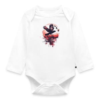 pigeon pigeon bird pigeon fancier flying - Organic Longsleeve Baby Bodysuit - white - Front