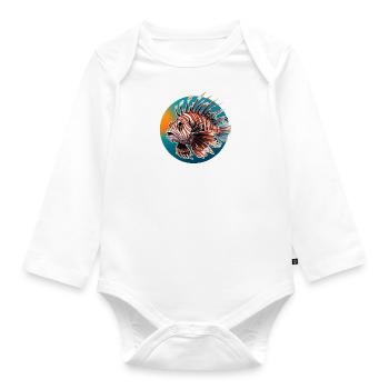 Colorful Lionfish Coral Fish - Organic Longsleeve Baby Bodysuit - white - Front