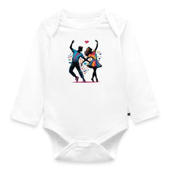 ich liebe Tanzen - Baby Bio-Langarm-Body - Weiß - Vorne