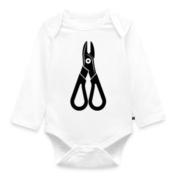 Outil Pince - Body Bébé bio manches longues - blanc - Devant