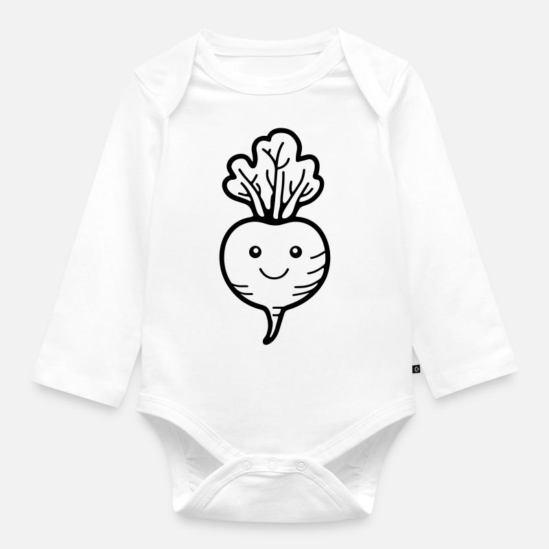 Betterave - Body Bébé bio manches longues - blanc
