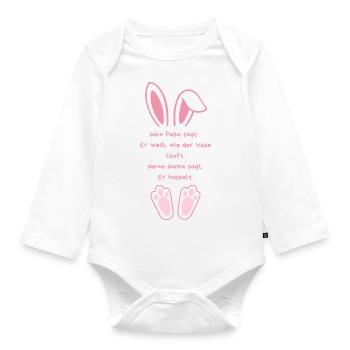 Wie der Hase läuft – oder auch nicht! - Baby Bio-Langarm-Body - Weiß - Vorne