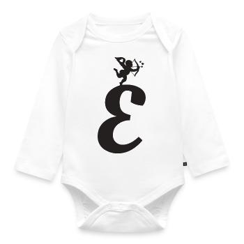 E - Organic Longsleeve Baby Bodysuit - white - Front