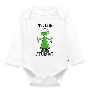 Medizin Student Strichmännchen - Chirurgie - Fun - Baby Bio-Langarm-Body - Weiß - Vorne
