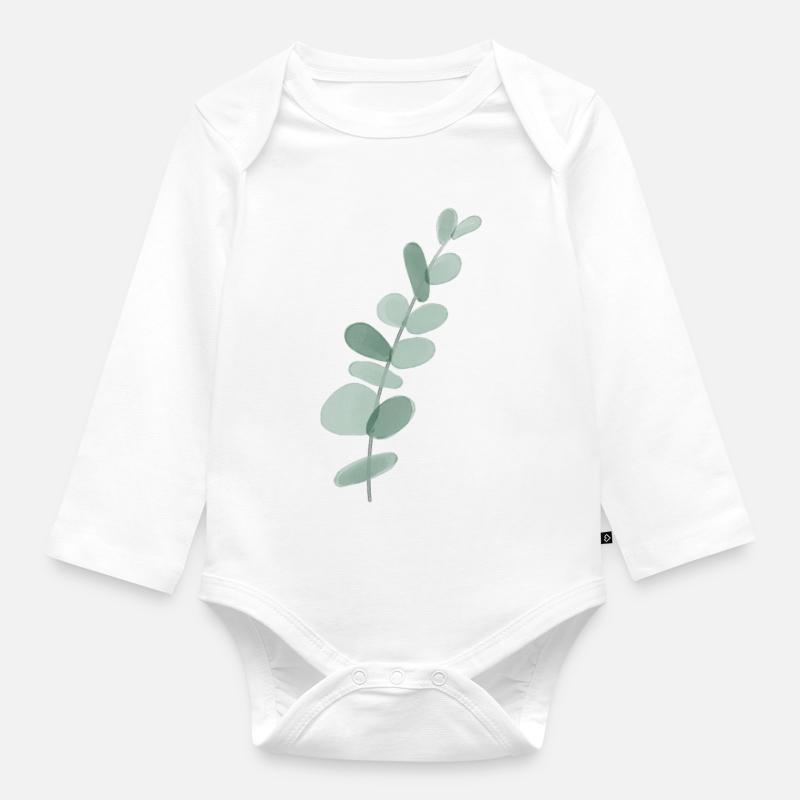 Eucalyptus - Body Bébé bio manches longues - blanc