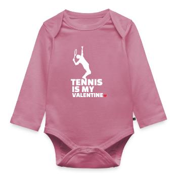 Ich Liebe Tennis Stilvolles - Baby Bio-Langarm-Body - Mauve - Vorne