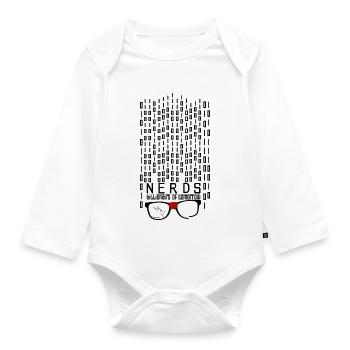Nerdy Billionär - Baby Bio-Langarm-Body - Weiß - Vorne