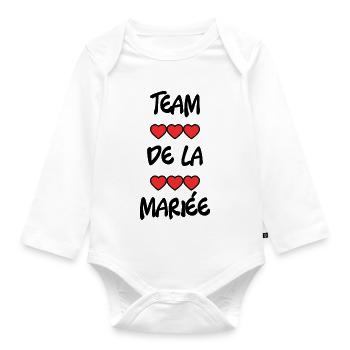 FUTURE MARIEE. EVJF. MARIEE. TEAM. TEAM MARIEE - Body Bébé bio manches longues - blanc - Devant