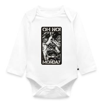 Oh no! Monday - Baby Bio-Langarm-Body - Weiß - Vorne