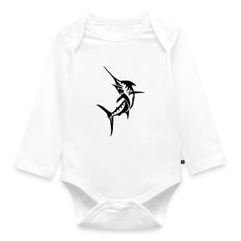 Schwertfisch Blauer Marlin Hochsee Fisch Big Game - Baby Bio-Langarm-Body - Weiß - Vorne