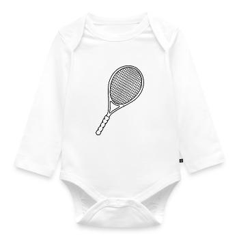 tennis racket - Organic Longsleeve Baby Bodysuit - white - Front