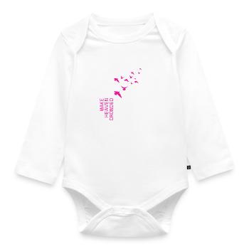 Croix blanche « Make Heaven Crowded » Design - Body Bébé bio manches longues - blanc - Devant