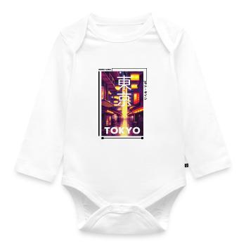 Japanese Streetwear Aesthetic - Organic Longsleeve Baby Bodysuit - white - Front