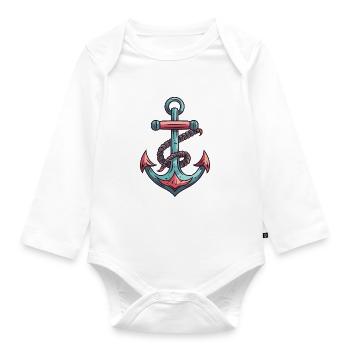 Anker Hafen - Baby Bio-Langarm-Body - Weiß - Vorne