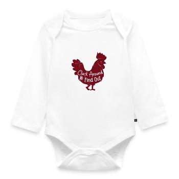 Cluck Around & Find Out Chicken - Organic Longsleeve Baby Bodysuit - white - Front