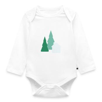Weihnachtslandschaft - Baby Bio-Langarm-Body - Weiß - Vorne