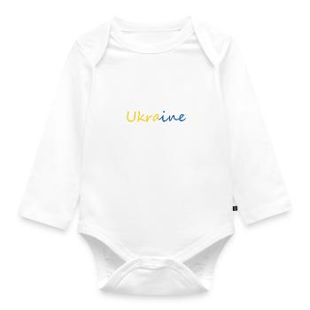 Ukraine - Baby Bio-Langarm-Body - Weiß - Vorne