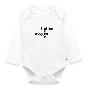 Coffee over oxygen - Organic Longsleeve Baby Bodysuit - white - Front