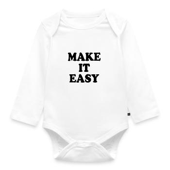 Make it easy - Organic Longsleeve Baby Bodysuit - white - Front