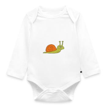 Joggen Laufen Sport Schnecke Running Geschenk Fun - Baby Bio-Langarm-Body - Weiß - Vorne