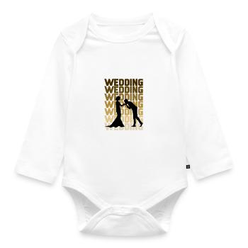 Wedding - Baby Bio-Langarm-Body - Weiß - Vorne