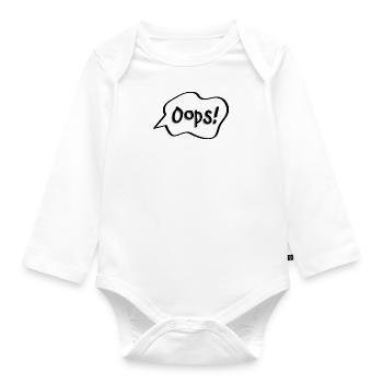 Oops! - Organic Longsleeve Baby Bodysuit - white - Front