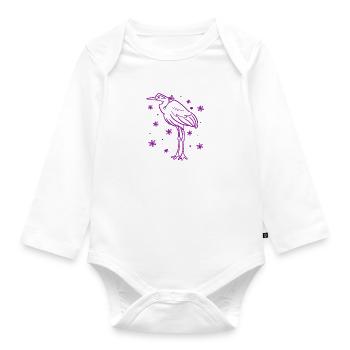 Stork - Organic Longsleeve Baby Bodysuit - white - Front