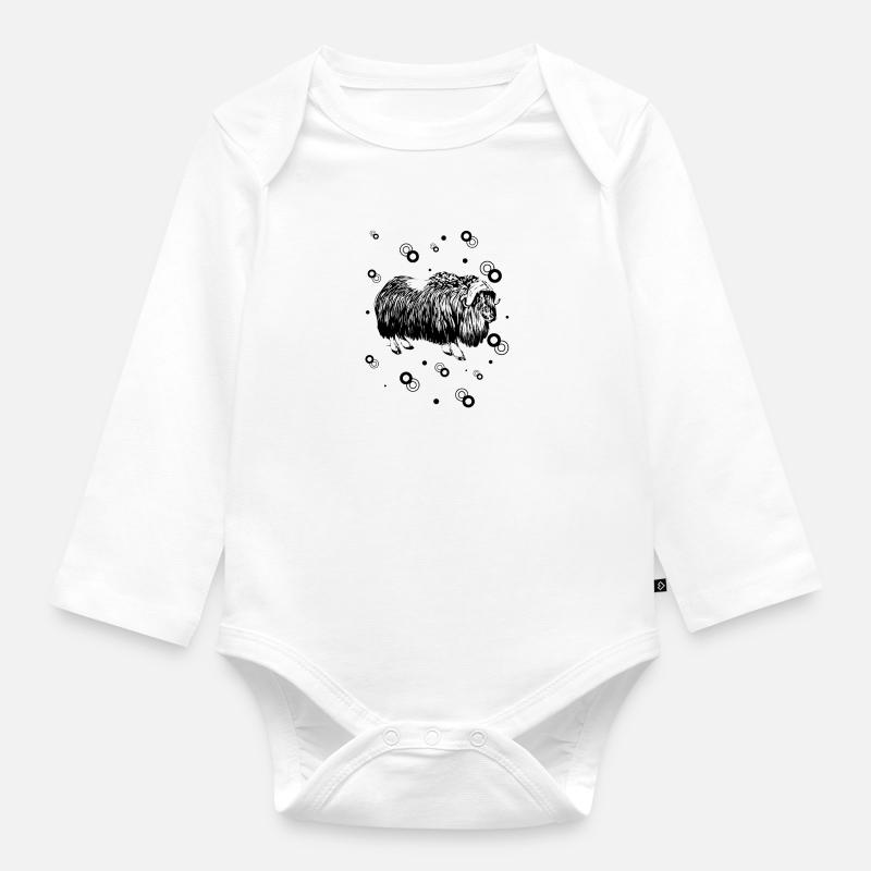 Bison - Büffel - Baby Bio-Langarm-Body - Weiß
