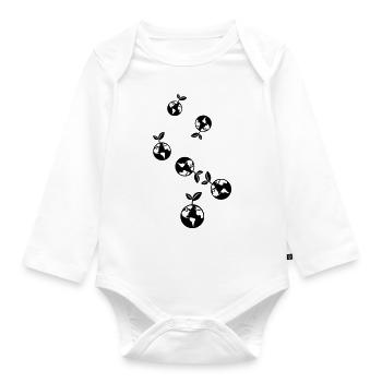 Planet Erde - Baby Bio-Langarm-Body - Weiß - Vorne
