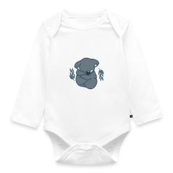 Funny Sleepy Koala - Baby Bio-Langarm-Body - Weiß - Vorne