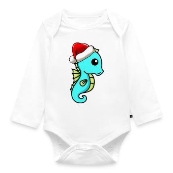 Hippocampe Comic Christmas - Body Bébé bio manches longues - blanc - Devant