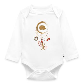 Igel Weihnachten Weihnachtstraumfänger - Baby Bio-Langarm-Body - Weiß - Vorne