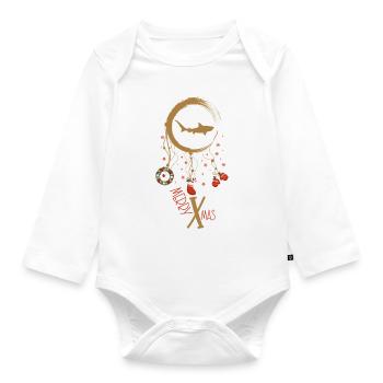 Tigerhai Weihnachten Weihnachtstraumfänger - Baby Bio-Langarm-Body - Weiß - Vorne
