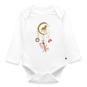 Argentinischer Hund Weihnachten Weihnachtstraumfän - Baby Bio-Langarm-Body - Weiß - Vorne