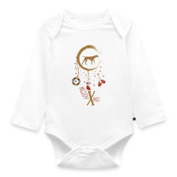 Pointer Weihnachten Weihnachtstraumfänger - Baby Bio-Langarm-Body - Weiß - Vorne