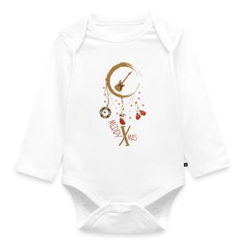 E-Bass Weihnachten Weihnachtstraumfänger - Baby Bio-Langarm-Body - Weiß - Vorne