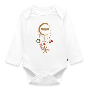 Tastatur Weihnachten Weihnachtstraumfänger - Baby Bio-Langarm-Body - Weiß - Vorne