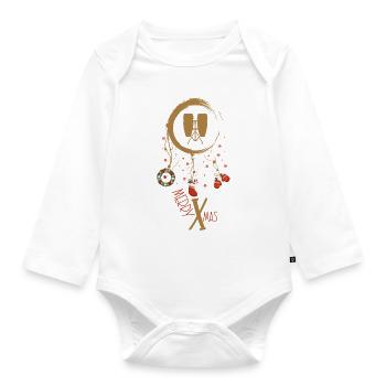 Congas Weihnachten Weihnachtstraumfänger - Baby Bio-Langarm-Body - Weiß - Vorne