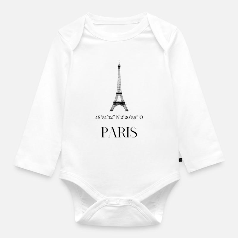 PARIS - Baby Bio-Langarm-Body - Weiß