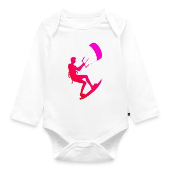 Kite Kitesurfing Kitesurfing Women's Kiting Kitesurf - Organic Longsleeve Baby Bodysuit - white - Front