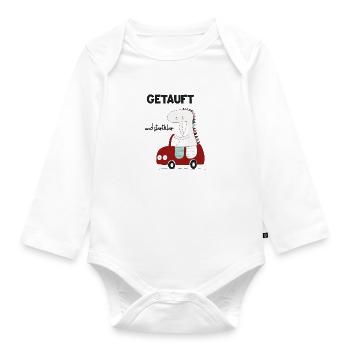 Getauft Taufe - Baby Bio-Langarm-Body - Weiß - Vorne