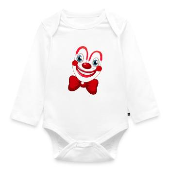 Clown,Carnaval,Visage de Clown,Carnaval,Helau - Body Bébé bio manches longues - blanc - Devant