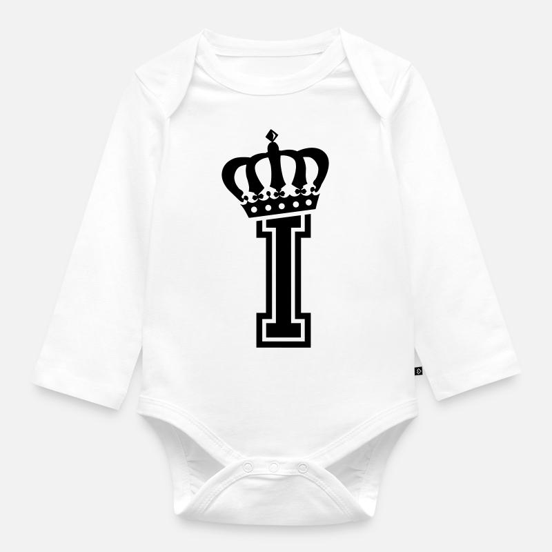 Buchstabe I - Baby Bio-Langarm-Body - Weiß