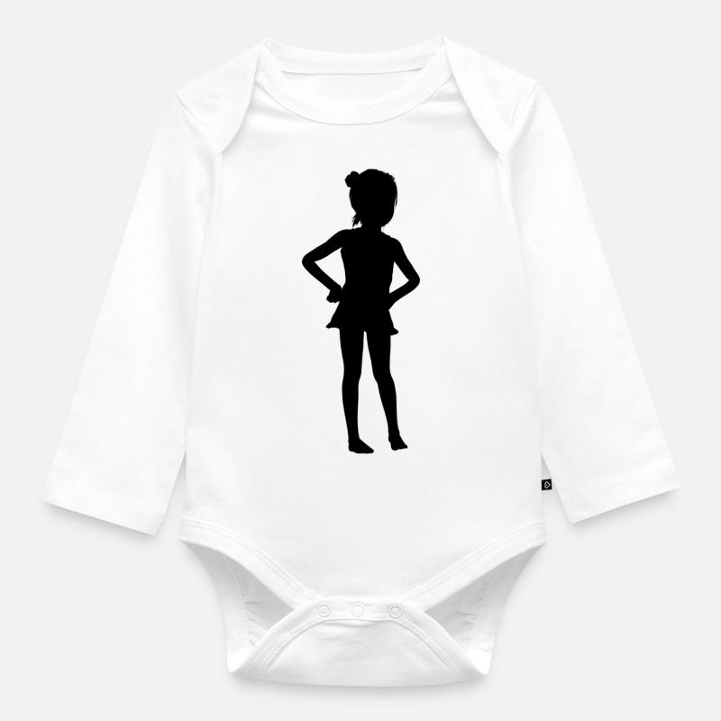 Mädchen - Baby Bio-Langarm-Body - Weiß