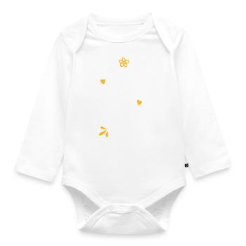 Hunger Pipi Müde Kalt - Lustiger Spruch Frauen - Baby Bio-Langarm-Body - Weiß - Vorne