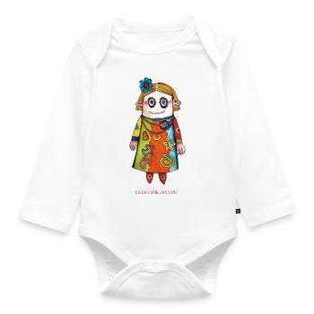 Vauda die Puppe - Baby Bio-Langarm-Body - Weiß - Vorne