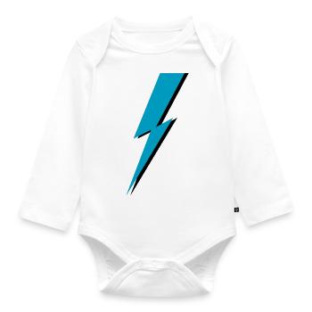 Blitz Donner Flash Geschenkidee Geburtstag - Baby Bio-Langarm-Body - Weiß - Vorne