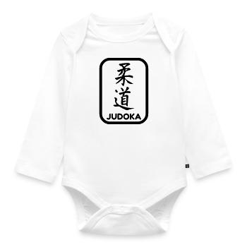 Judo / Judoka / Kampfkunst / Martial Art - Organic Longsleeve Baby Bodysuit - white - Front
