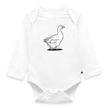 Gans - Baby Bio-Langarm-Body - Weiß - Vorne
