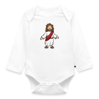 Jesus - Organic Longsleeve Baby Bodysuit - white - Front